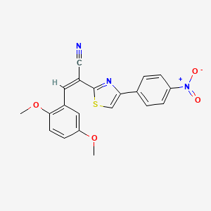 (Z)-3-(2,5-dimethoxyphenyl)-2-(4-(4-nitrophenyl)thiazol-2-yl)acrylonitrile