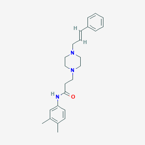 molecular formula C24H31N3O B248067 N-(3,4-dimethylphenyl)-3-{4-[(2E)-3-phenyl-2-propenyl]-1-piperazinyl}propanamide 