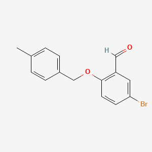 molecular formula C15H13BrO2 B2480672 5-溴-2-[(4-甲基苯甲基)氧基]苯甲醛 CAS No. 426224-20-6
