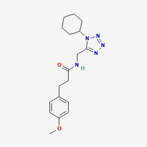 molecular formula C18H25N5O2 B2480673 N-((1-cyclohexyl-1H-tetrazol-5-yl)methyl)-3-(4-methoxyphenyl)propanamide CAS No. 920441-00-5
