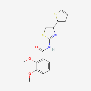 molecular formula C16H14N2O3S2 B2480684 2,3-dimethoxy-N-(4-(thiophen-2-yl)thiazol-2-yl)benzamide CAS No. 896010-67-6