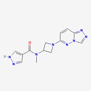 molecular formula C13H14N8O B2480687 N-methyl-N-(1-{[1,2,4]triazolo[4,3-b]pyridazin-6-yl}azetidin-3-yl)-1H-pyrazole-4-carboxamide CAS No. 2198365-71-6
