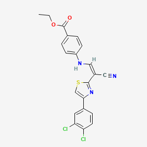 (Z)-ethyl 4-((2-cyano-2-(4-(3,4-dichlorophenyl)thiazol-2-yl)vinyl)amino)benzoate