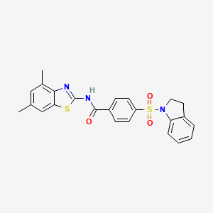 molecular formula C24H21N3O3S2 B2480697 N-(4,6-dimethylbenzo[d]thiazol-2-yl)-4-(indolin-1-ylsulfonyl)benzamide CAS No. 441290-23-9