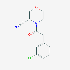 molecular formula C13H13ClN2O2 B2480704 4-[2-(3-Chlorophenyl)acetyl]morpholine-3-carbonitrile CAS No. 1436024-05-3