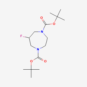 molecular formula C15H27FN2O4 B2480707 Di-tert-butyl 6-fluoro-1,4-diazepane-1,4-dicarboxylate CAS No. 1956364-17-2