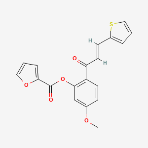 (E)-5-methoxy-2-(3-(thiophen-2-yl)acryloyl)phenyl furan-2-carboxylate