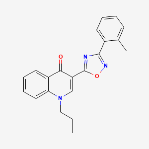 molecular formula C21H19N3O2 B2480714 1-propyl-3-(3-(o-tolyl)-1,2,4-oxadiazol-5-yl)quinolin-4(1H)-one CAS No. 1359019-47-8