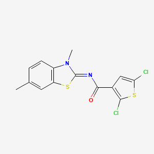 molecular formula C14H10Cl2N2OS2 B2480718 (Z)-2,5-dichloro-N-(3,6-dimethylbenzo[d]thiazol-2(3H)-ylidene)thiophene-3-carboxamide CAS No. 476626-91-2