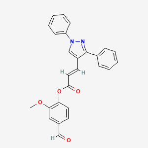 (4-formyl-2-methoxyphenyl) (E)-3-(1,3-diphenylpyrazol-4-yl)prop-2-enoate
