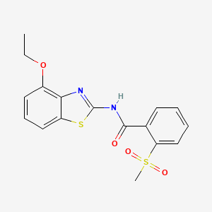 molecular formula C17H16N2O4S2 B2480720 N-(4-乙氧苯并[d]噻唑-2-基)-2-(甲磺基)苯甲酰胺 CAS No. 896361-48-1