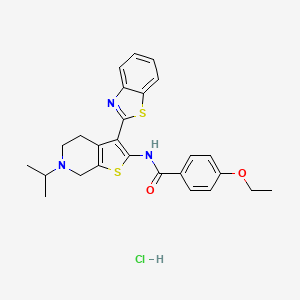 molecular formula C26H28ClN3O2S2 B2480723 Chlorhydrate de N-(3-(benzo[d]thiazol-2-yl)-6-isopropyl-4,5,6,7-tétrahydrothieno[2,3-c]pyridin-2-yl)-4-éthoxybenzamide CAS No. 1330303-82-6