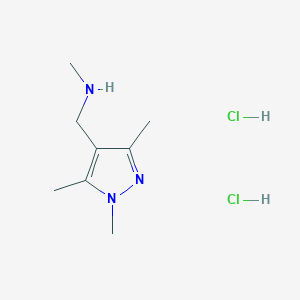 molecular formula C8H17Cl2N3 B2480726 甲基[(1,3,5-三甲基-1H-吡唑-4-基)甲基]胺二盐酸盐 CAS No. 2094301-50-3