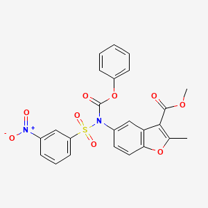 Methyl 2-methyl-5-[(3-nitrophenyl)sulfonyl-phenoxycarbonylamino]-1-benzofuran-3-carboxylate