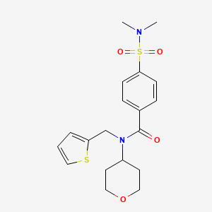 molecular formula C19H24N2O4S2 B2480730 4-(N,N-dimethylsulfamoyl)-N-(tetrahydro-2H-pyran-4-yl)-N-(thiophen-2-ylmethyl)benzamide CAS No. 1797963-73-5