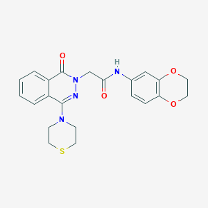 molecular formula C22H22N4O4S B2480731 1-(3-oxo-3-piperidin-1-ylpropyl)-5-(5-pyridin-2-yl-1,2,4-oxadiazol-3-yl)-1H-benzimidazole CAS No. 1251620-47-9