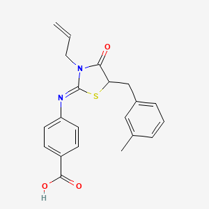 (E)-4-((3-allyl-5-(3-methylbenzyl)-4-oxothiazolidin-2-ylidene)amino)benzoic acid