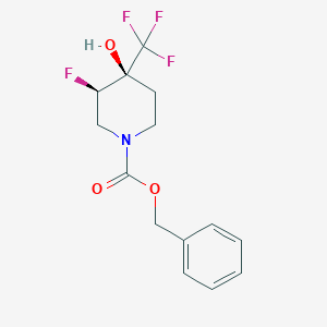 molecular formula C14H15F4NO3 B2480738 Benzyl (3R,4S)-3-fluoro-4-hydroxy-4-(trifluoromethyl)piperidine-1-carboxylate CAS No. 1951439-26-1