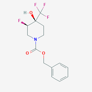 molecular formula C14H15F4NO3 B2480738 苄基(3R,4S)-3-氟-4-羟基-4-(三氟甲基)哌啶-1-羧酸酯 CAS No. 1951439-26-1