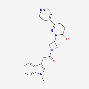 molecular formula C23H21N5O2 B2480746 2-[1-[2-(1-Methylindol-3-yl)acetyl]azetidin-3-yl]-6-pyridin-4-ylpyridazin-3-one CAS No. 2380188-79-2