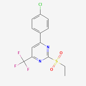 4-(4-Chlorophenyl)-2-(ethylsulfonyl)-6-(trifluoromethyl)pyrimidine