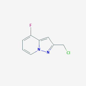 molecular formula C8H6ClFN2 B2480757 2-(Chloromethyl)-4-fluoropyrazolo[1,5-a]pyridine CAS No. 2551120-32-0