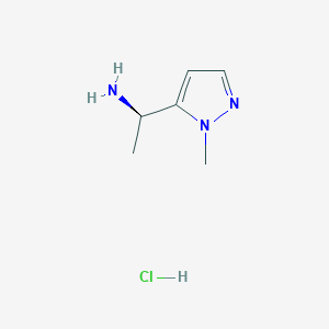 molecular formula C6H12ClN3 B2480763 (R)-1-(1-Methyl-1H-pyrazol-5-yl)ethan-1-amine hydrochloride CAS No. 2305184-95-4