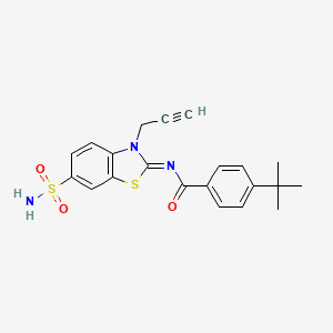 molecular formula C21H21N3O3S2 B2480765 (Z)-4-(tert-butyl)-N-(3-(prop-2-yn-1-yl)-6-sulfamoylbenzo[d]thiazol-2(3H)-ylidene)benzamide CAS No. 865182-45-2