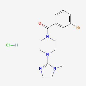 molecular formula C15H18BrClN4O B2480769 (3-溴苯基)(4-(1-甲基-1H-咪唑-2-基)哌嗪-1-基)甲酮盐酸盐 CAS No. 1327525-49-4