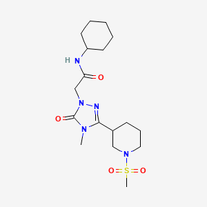 N-cyclohexyl-2-(4-methyl-3-(1-(methylsulfonyl)piperidin-3-yl)-5-oxo-4,5-dihydro-1H-1,2,4-triazol-1-yl)acetamide