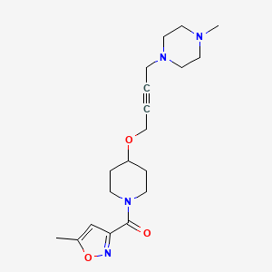 molecular formula C19H28N4O3 B2480777 (5-Methyl-1,2-oxazol-3-yl)-[4-[4-(4-methylpiperazin-1-yl)but-2-ynoxy]piperidin-1-yl]methanone CAS No. 2415582-65-7