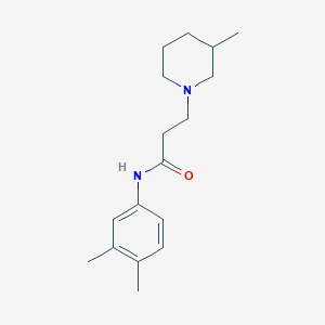 molecular formula C17H26N2O B248078 N-(3,4-dimethylphenyl)-3-(3-methylpiperidin-1-yl)propanamide 