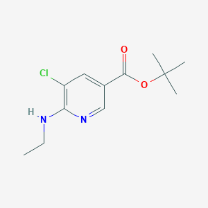 molecular formula C12H17ClN2O2 B2480784 Tert-butyl 5-chloro-6-(ethylamino)pyridine-3-carboxylate CAS No. 2248268-40-6
