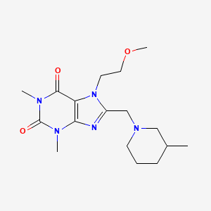 molecular formula C17H27N5O3 B2480786 7-(2-Methoxyethyl)-1,3-dimethyl-8-[(3-methylpiperidin-1-yl)methyl]purine-2,6-dione CAS No. 851941-12-3