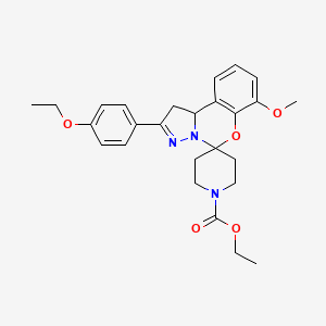 Ethyl 2-(4-ethoxyphenyl)-7-methoxy-1,10b-dihydrospiro[benzo[e]pyrazolo[1,5-c][1,3]oxazine-5,4'-piperidine]-1'-carboxylate