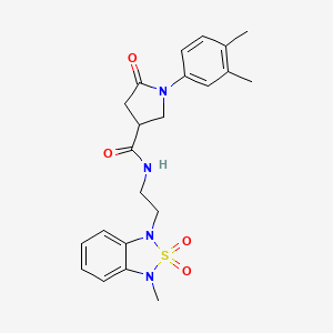 1-(3,4-dimethylphenyl)-N-(2-(3-methyl-2,2-dioxidobenzo[c][1,2,5]thiadiazol-1(3H)-yl)ethyl)-5-oxopyrrolidine-3-carboxamide