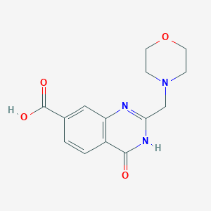 molecular formula C14H15N3O4 B2480801 2-(Morpholin-4-ylmethyl)-4-oxo-3,4-dihydroquinazoline-7-carboxylic acid CAS No. 851208-07-6