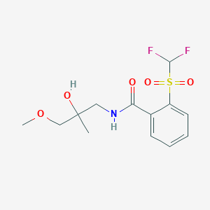 molecular formula C13H17F2NO5S B2480806 2-((difluoromethyl)sulfonyl)-N-(2-hydroxy-3-methoxy-2-methylpropyl)benzamide CAS No. 2034539-51-8