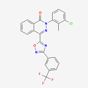 molecular formula C24H14ClF3N4O2 B2480809 2-(3-Chloro-2-methylphenyl)-4-[3-[3-(trifluoromethyl)phenyl]-1,2,4-oxadiazol-5-yl]phthalazin-1-one CAS No. 478045-82-8