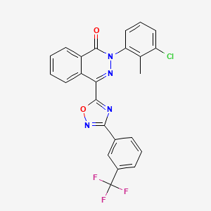 molecular formula C24H14ClF3N4O2 B2480809 2-(3-氯-2-甲基苯基)-4-[3-[3-(三氟甲基)苯基]-1,2,4-噁二唑-5-基]邻苯二酮 CAS No. 478045-82-8