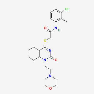 molecular formula C23H29ClN4O3S B2480817 N-(3-chloro-2-methylphenyl)-2-((1-(2-morpholinoethyl)-2-oxo-1,2,5,6,7,8-hexahydroquinazolin-4-yl)thio)acetamide CAS No. 898435-46-6