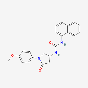 molecular formula C22H21N3O3 B2480821 1-(1-(4-甲氧基苯基)-5-氧代吡咯烷-3-基)-3-(萘-1-基)脲 CAS No. 891100-53-1