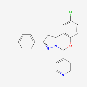 9-Chloro-2-(4-methylphenyl)-5-(pyridin-4-yl)-1,10b-dihydropyrazolo[1,5-c][1,3]benzoxazine