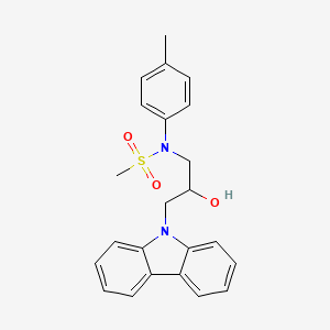 molecular formula C23H24N2O3S B2480827 N-(3-Carbazol-9-yl-2-hydroxy-propyl)-N-p-tolyl-methanesulfonamide CAS No. 325695-16-7