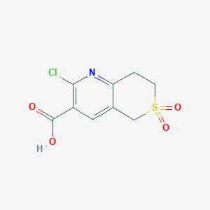molecular formula C9H8ClNO4S B2480830 2-氯-6,6-二氧代-7,8-二氢-5H-噻吡并[4,3-b]吡啶-3-羧酸 CAS No. 2309463-90-7