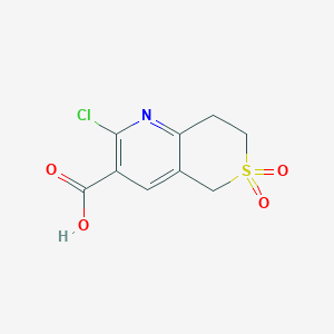 molecular formula C9H8ClNO4S B2480830 2-Chloro-6,6-dioxo-7,8-dihydro-5H-thiopyrano[4,3-b]pyridine-3-carboxylic acid CAS No. 2309463-90-7