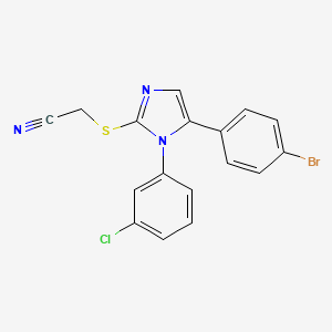 2-((5-(4-bromophenyl)-1-(3-chlorophenyl)-1H-imidazol-2-yl)thio)acetonitrile