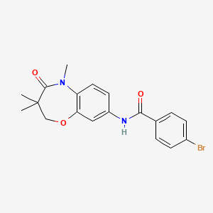 molecular formula C19H19BrN2O3 B2480839 4-bromo-N-(3,3,5-trimethyl-4-oxo-2,3,4,5-tetrahydrobenzo[b][1,4]oxazepin-8-yl)benzamide CAS No. 921867-92-7