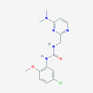 molecular formula C15H18ClN5O2 B2480843 1-(5-Chloro-2-methoxyphenyl)-3-((4-(dimethylamino)pyrimidin-2-yl)methyl)urea CAS No. 1797978-44-9