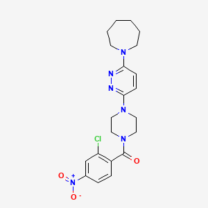 (4-(6-(Azepan-1-yl)pyridazin-3-yl)piperazin-1-yl)(2-chloro-4-nitrophenyl)methanone
